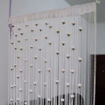현관 자석 방충망 폴딩도어 모기장 셀프 시공 문 문자열 커튼 장미 꽃 창 스레드 커튼 교수형 커튼 분배기 장식 파티 침실 결혼식, E