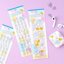 버블 투명 은테 다이어리 데코 포토카드 탑로더 포카홀더 포카슬리브 꾸미기 다꾸 씰 스티커, 숫자