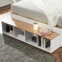 미니멀디자인 침대보조 4칸 수납책장 정리함 슬림 LP, 화이트