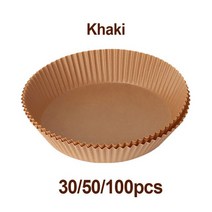 테프론시트 베이킹매트 시트지 30/50/100pcs 에어 프라이어 종이 흡수성 특수 실리콘 기름 비 일회용 라운