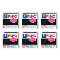 피모 소프트 / fimo 폴리머클레이 스컬피, 9번 블랙, 6개입