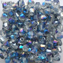 유리 재료 Isywaka 판매 블루 여러 가지 빛깔의 100pcs 4mm Bicone 오스트리아 크리스탈 비즈 매력 유리 구슬 DIY 쥬얼리 만들기위한 느슨한 스페, [35] clear blue