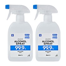 AWAS 에탄올 항균 살균 소독스프레이 500ml, 2개