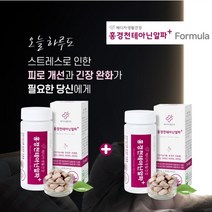 불안할때 불안정 긴장안하는법 극심한스트레스 홍경천추출물 홍경천 테아닌효능 현대인 직장인 남성 여성 주부 우울 불안 초조 긴장 완화 마음 두근거림 피로 안정 에 좋은 테아닌 영양제, 1+1(2개월분), 2개