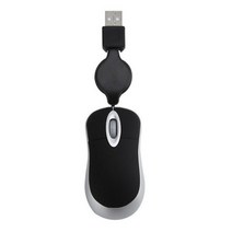 휴대용 미니 USB 유선 마우스 광학 미니 개폐식 마우스 인체 공학 홈 오피스 마우스 컴퓨터 PC 노트북용, 검은색