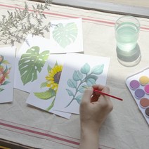 솜씨키트 수채화 식물그림 컬러링 미술 DIY 키트, 기본패키지