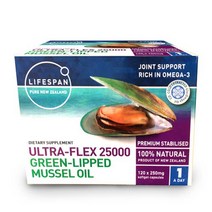 라이프스팬 인증 뉴질랜드 초록입홍합오일캡슐 25000mg 16000mg 10000mg 초록잎푸른초롱홍합, 25,000mg/120캡슐, 1박스
