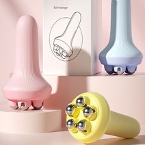 에코럭키 핸드롤러 볼마사지기 종아리 팔 다리 복부 지압 마사지볼, 핸드 볼마사지기-옐로우