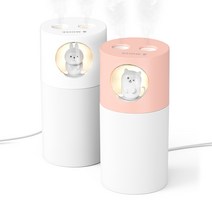 1+1 모이스 280ml 캐릭터 미니 유선 가습기 H5, 화이트+핑크
