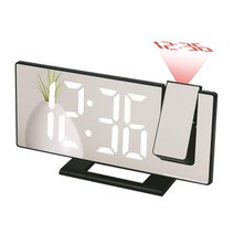 빔프로젝트 전자 시계 투명lcd탁상 스마트빔 사각 협탁 무선충전 알람 led 디지털 테이블 온도 습도 날씨 데스크탑 시간 프로젝터 스누즈 침대 옆, 6