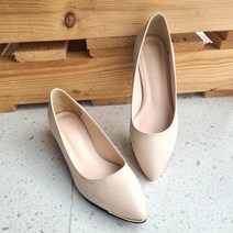 국내제작 발편한 빅사이즈 여성 골드 장식 베이직 펌프스 3cm 구두