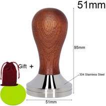 커피탬퍼 템핑 바리스타용품 커피도구 51mm 53mm 58mm m 커피 필터 탬퍼 홀더 카페 포터필터 스탠드 에스프레소 분배기 매트 베이스 랙 바리스타 도구 액세서리, Xin Tamper 51mm