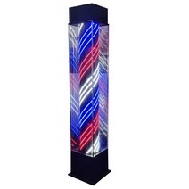 사각 미용실 사인볼 바닥 간판 싸인볼 헤어샵 입구, 180 x 34 LED 블루 옐로우