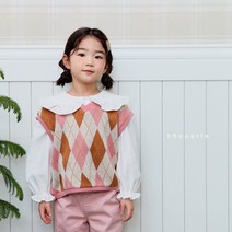 유아 아가일무늬 니트 조끼 슈에뜨 5호부터 17호 국내생산 키드베베