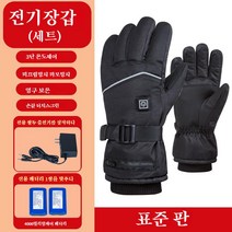 햇살이 돋다 충전식 열선 방한 발열장갑 열선장갑 겨울 장갑, 블랙 표준 판