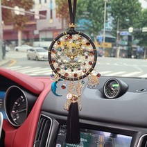 꿀잠나라 차량용 미니 드림캐쳐 인테리어소품 악세서리 수제 새차선물, 고급형, 블랙