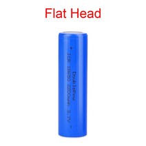 더블 파워 18650 3.7V 2200mAh 충전식 리튬 배터리 손전등 레이저 포인터 원격 제어 전자 장난감 실제 용량, [02] 1피스 flat head