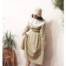 앞머리 레트로감성 타탄체크 롱원피스n420