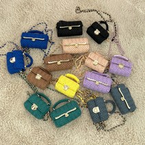 도두리 diy 망스티치 뜨개질 코바늘 가방 키트 패키지 만들기 - 루카, 루카 12cm, 플라워블루