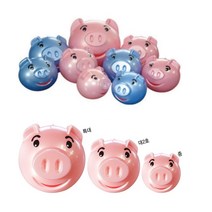 돼지 저금통 캐릭터 사랑의 특이한 대형 지폐 (중형), 블루