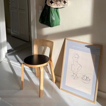 케이로 앤틱 원목 식당 의자 심플한 인테리어 고급 원목식탁의자 클래식 나무 등받이 카페의자, 블랙 낮은 등받이 의자