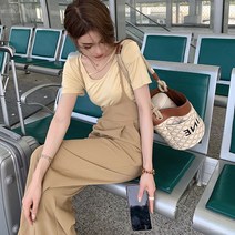 가벼운 요리 바람 여성 정장 홍콩 풍미 연령 감소 작은 그물 빨간 튀김 거리 바지 투피스 여름 드레스 고급, M