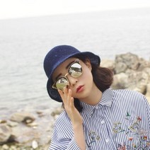 앞머리 캣츠아이 플랫바 하금테 미러 선글라스n524