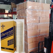 투명 스트레치필름 공업용랩 산업용 화물 고정 랩핑, 30micX500mmX200m 1롤+랩핑기 1개