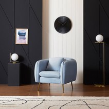 퍼니코 쿠잉 홈카페 골드 패브릭 벨벳소파 1인 3colors, 스카이 블루