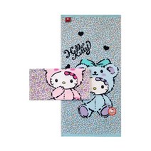 영신타올 Hello Kitty 헬로키티 레오파드 세면 수건, 보라