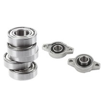 5 PC 6002Z 차폐 금속 볼 베어링 실버 & 2 PC를 KFL002 FL002 자동 조심 베개 블록 플랜지 베어링 15mm, 보여진 바와 같이, 하나