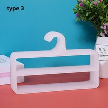 1PC 크리 에이 티브 패션 블랙/화이트/투명 타원형 라운드 미니 옷걸이 1/2 레이어 목도리 스카프 플라스틱 미끄럼 방지 옷걸이 빠른 배송, white-type 3, white-type 3