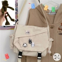 캔버스백 학생가방 나일론 핸드 크로스 바디 십대 남성 하라주쿠 메신저 sac