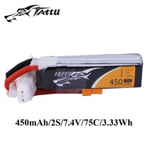 DJI 호환 Ace Tattu-Lipo 배터리 7.4v 450mAh 1s 2s 3s 4s 75C 95C XT30 플러그 포함 120 크기 FPV 드론, 02 3s 450mah 75c 11.1V