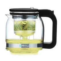 에스앤몰 찻잎 거름망 티포트 880ml 차망 유리 포트 녹차 티팟