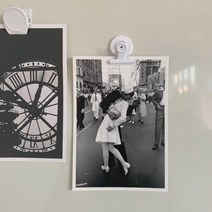냉장고 사진/메모용 자석 집게 홀더 5개 (3색) 소품 접착 키 벽면 걸이 핀, 집게형 화이트(5개입)