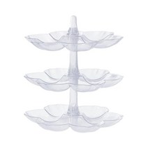 3 계층 과일 접시 디저트 컵케익 스탠드 타워 디저트 디스플레이 플레이트 홀더 홈 호텔 파티 장식을위한 랙, 분명한, PC + 폴리카보네이트