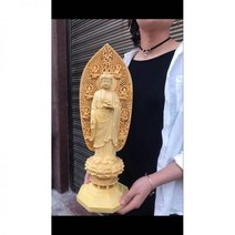 부처상 불교상 조계사 아미타불 명상 불단 소형 목불상 입불상 석가모니불, 03. 높이 43cm