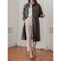 날개 트렌치 레더(인조가죽) 가죽 자켓 롱코트