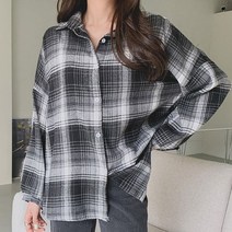 여성 셔츠 남방 체크 여자 셔츠 박스 남방 블라우스