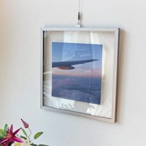 ac843-투명액자38CmX38Cm 비행기와하늘풍경 이미지2/골드브라운