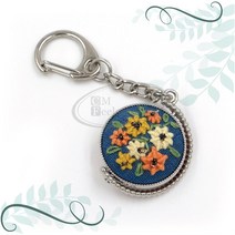 토이앤스티치/회전형 양면 가방고리-은색/열쇠고리/자수용 반제품-프랑스자수/퀼트/반제품/당일발송, CF87-회전형양면가방고리-은색