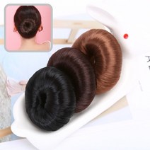 똥머리가발 업스타일 승무원가채 덧가발 부분가발, 블랙(a)
