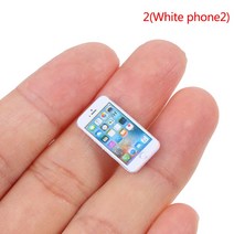 음식모형제작 미니어처 DIY 1PC 인형집 휴대 전화 1:12 모델 상자 BJD OB 장식, 02 2(White phone2)