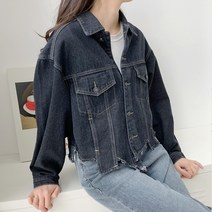 여자 오버핏청자켓 언발 컷팅 오버핏 데님자켓 오버핏자켓 여자청자켓 청카바