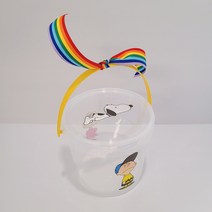 라에뚜 원형 구디백 만들기 유치원 어린이집 키즈 답례품 투명 케이스 통 생일 선물 포장, M / 투명뚜껑