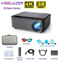 빔프로젝터 스마트빔 회의 캠핑 가정 이동식tv 레이저빔 wiselazer x5 지원 4k android 9.0 1080p hd led 키스톤 보정 홈 교실, x5만, 우리 플러그