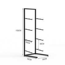 스노우보드 스탠드 홈 매장 디피 수납 선반 프리 스케이트보드 서핑보드 스키 디스플레이 (1), H 풋패드가있는블랙4겹(4개넣을수있음)