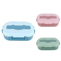 L 도시락 상자 개의 구획 숟가락 젓가락 &amp 수프 사발 Bento 상자를 가진 열 절연 된 음식 점심 콘테이너, 로얄 블루