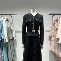 레니본 트리밍 샤스커트 원피스 RW21BXOP814VBK